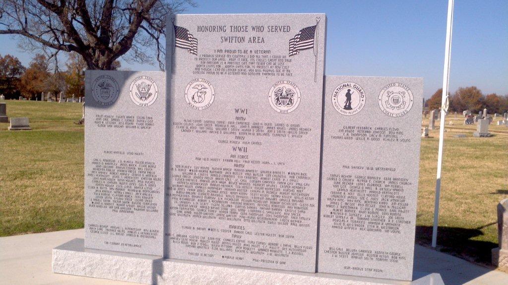 memorial au cimeti�re de Swifton, erig� en 2012